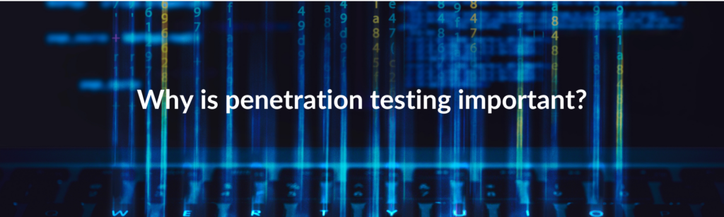 Cyber security code image detailing the article sub header "Why is penetration testing important?"