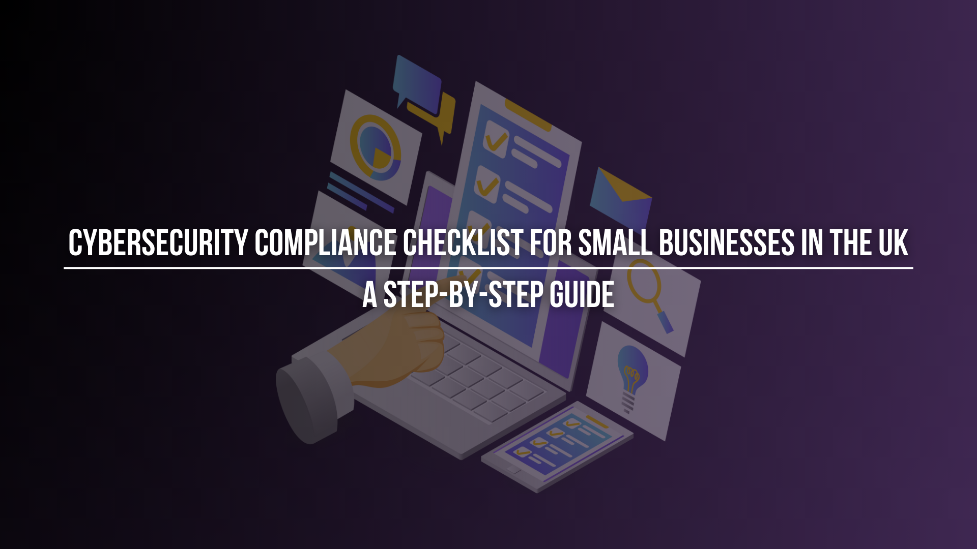 The image is a graphical representation of the cybersecurity compliance checklist for small businesses